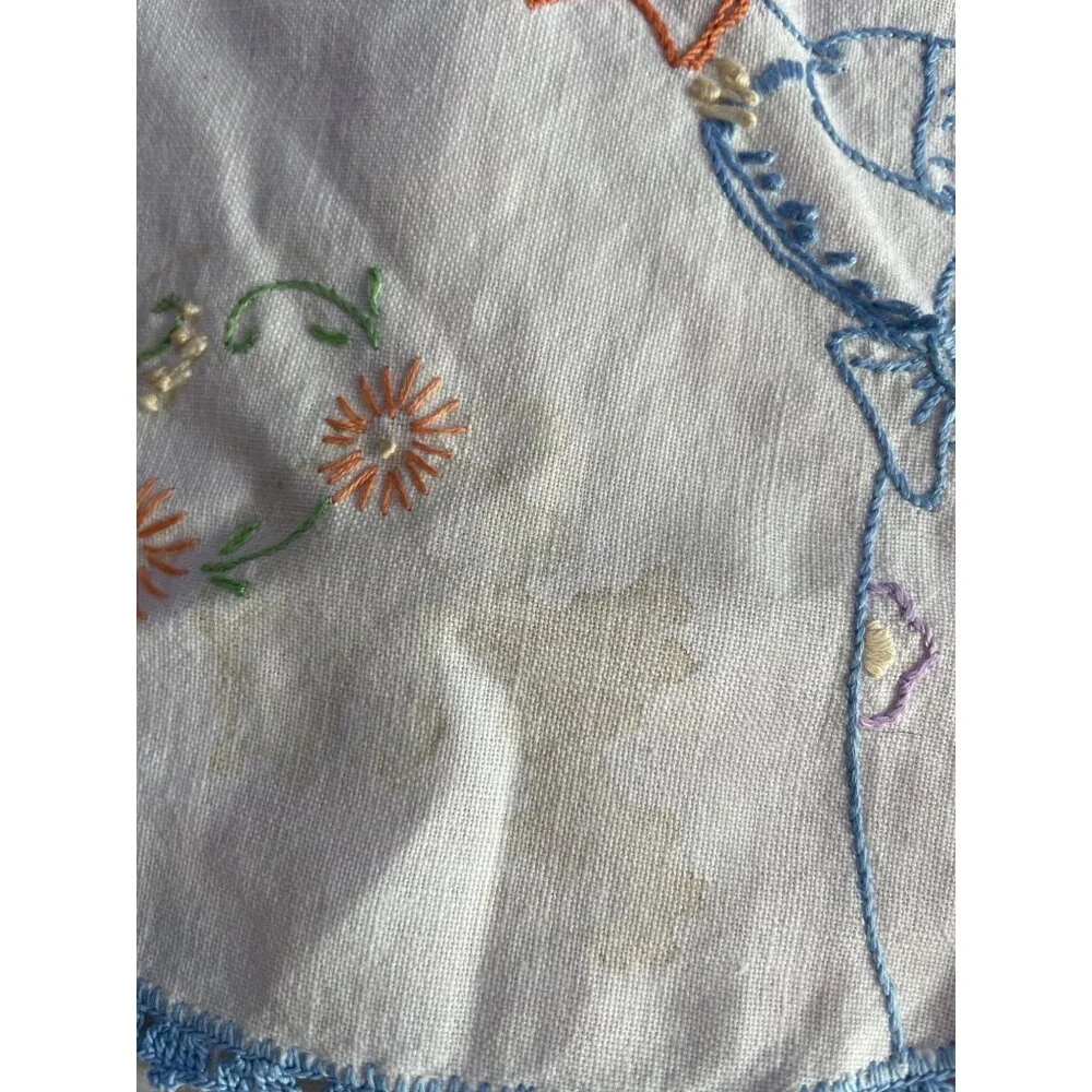 Rosie Pickford Bear 11 Pieces Embroidery Linens Table Toppers Vintage Decor